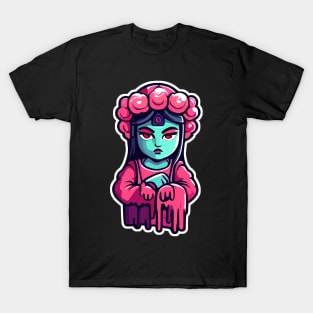 Faceless Pink-Haired Character - Unique Artistic Design T-Shirt